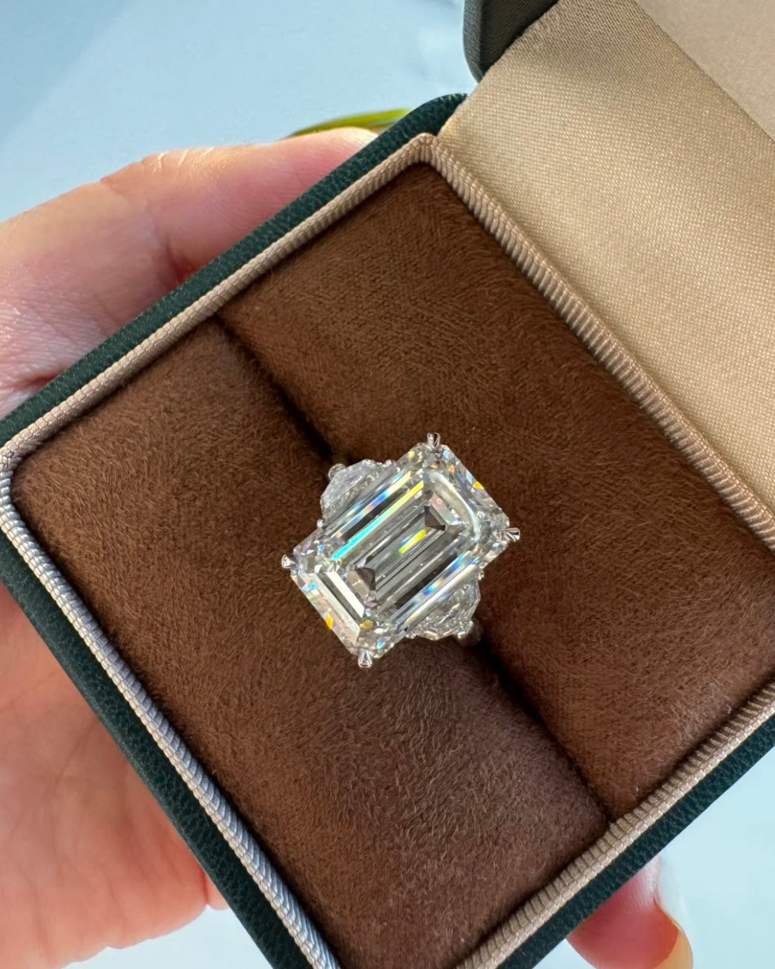 Lab-Grown Emerald Cut Diamond Ring – 10.03ct E VS2