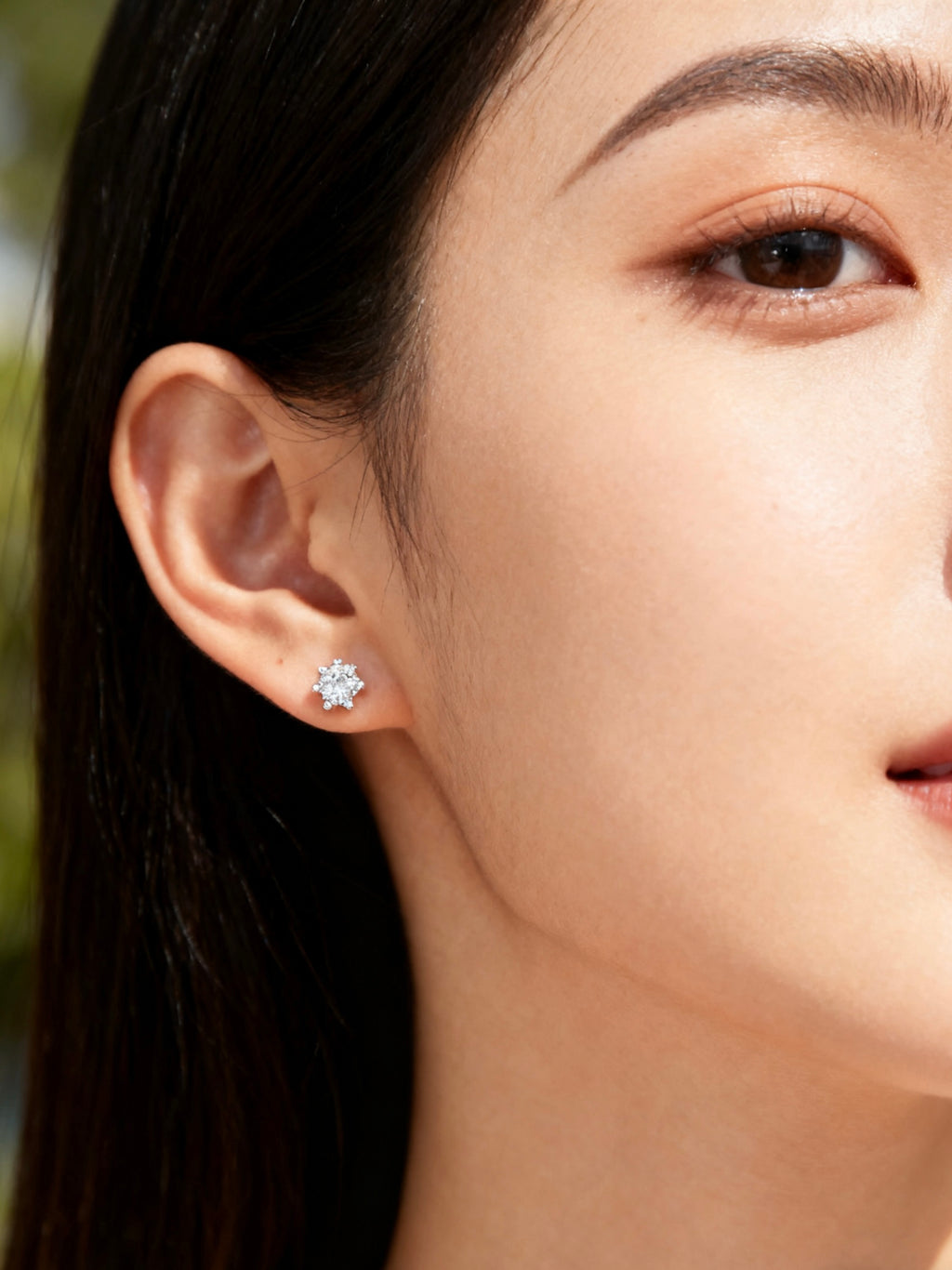 Lab-Grown Brilliant Diamond Floral Stud Earrings – 0.36ct D VVS1 (Total)