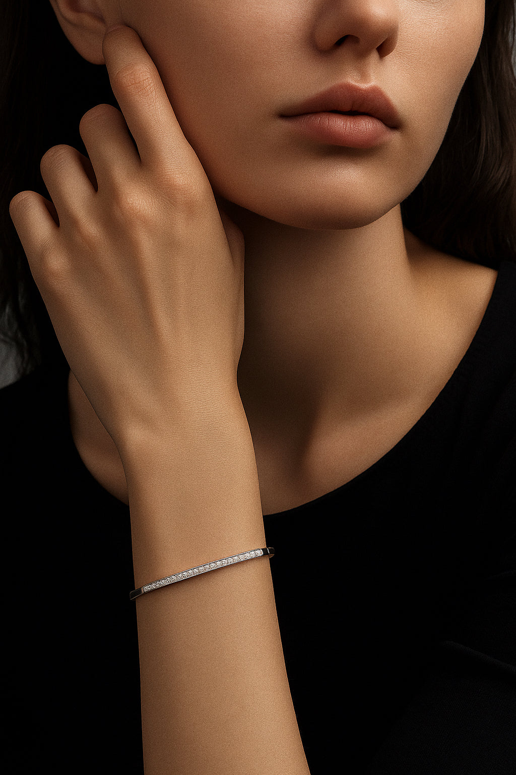 Lab-Grown Diamond Open Bangle – 0.96ct