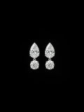 Lab-Grown Pear & Round Brilliant Diamond Drop Earrings – 1.00ct D VVS1