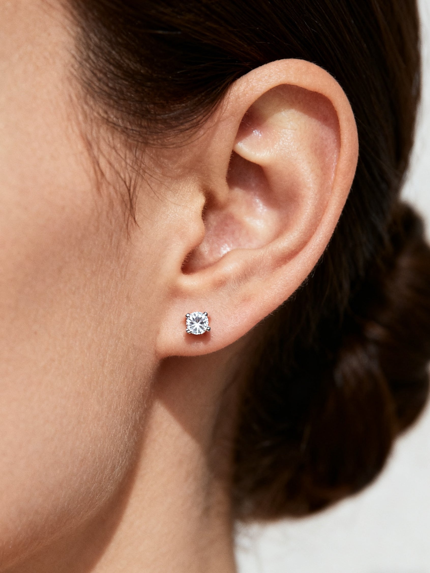 Lab-Grown Brilliant Diamond Four-Prong Earrings – 1.00ct D VVS1