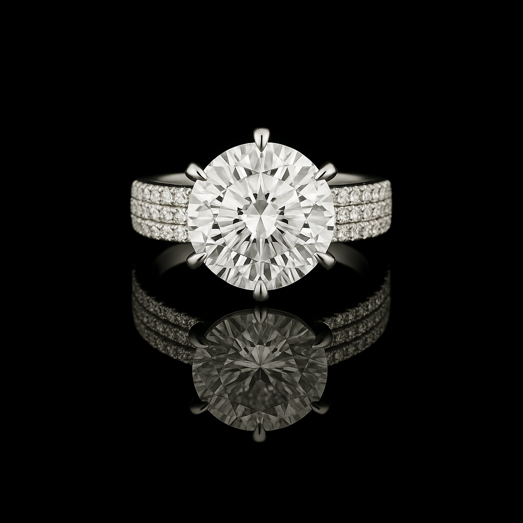Lab-Grown Round Brilliant Diamond Ring – 5.03ct D VVS1