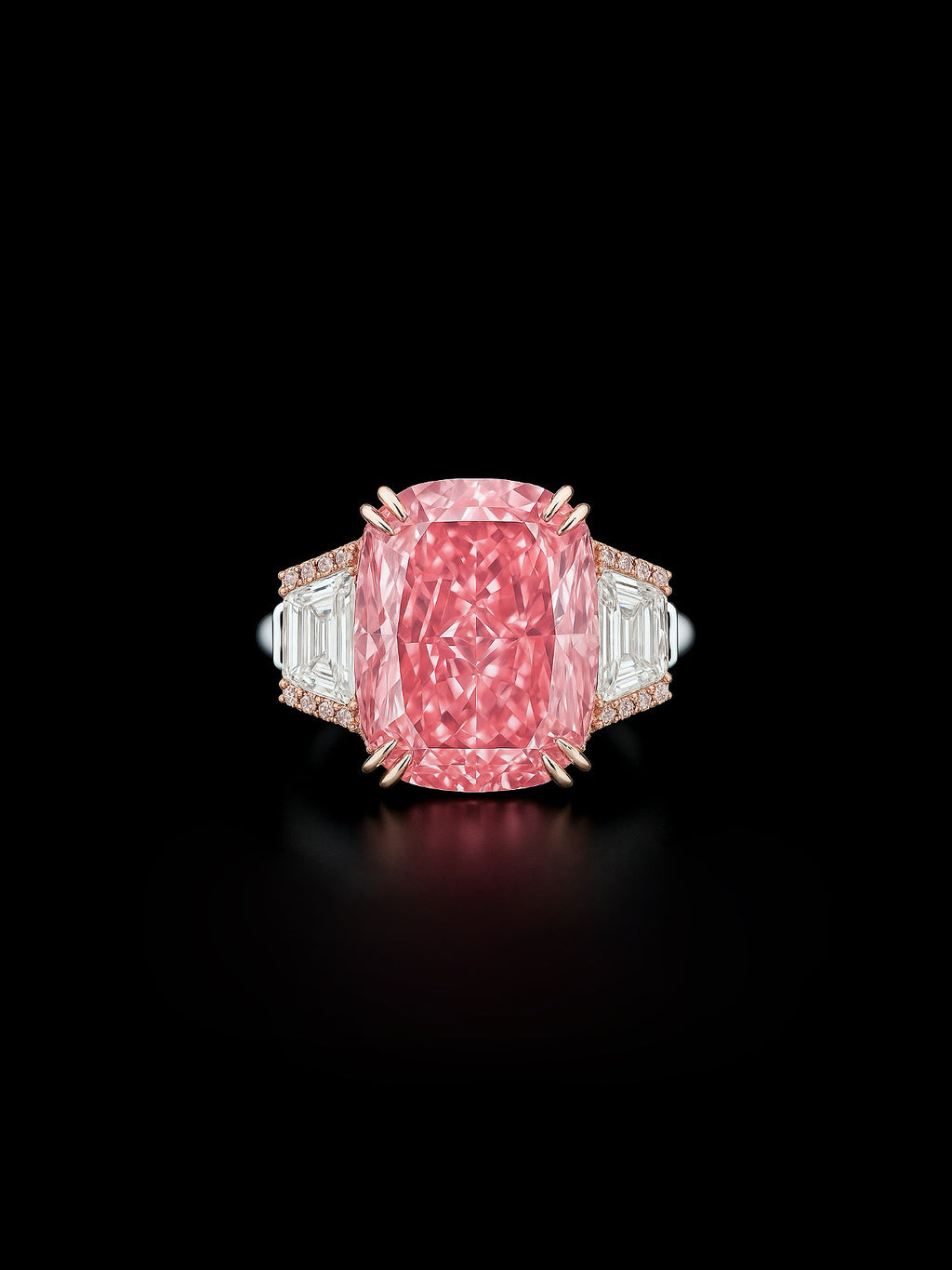 Lab-Grown Fancy Vivid Pink Cushion-Cut Diamond Ring – 11.15ct VVS1