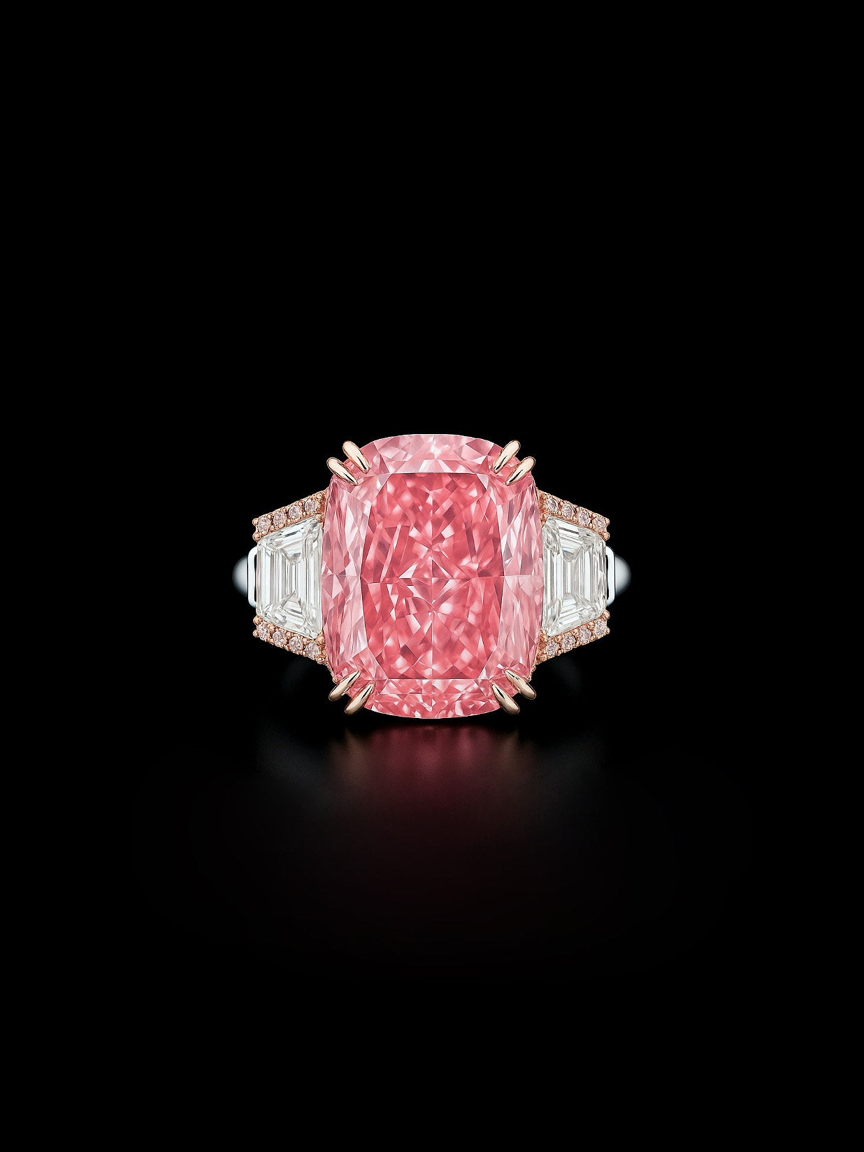 Lab-Grown Fancy Vivid Pink Cushion-Cut Diamond Ring – 11.15ct VVS1