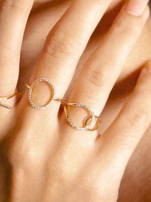Lab Grown Diamonds Interlocking Loop Ring – 18K Gold 0.28ct