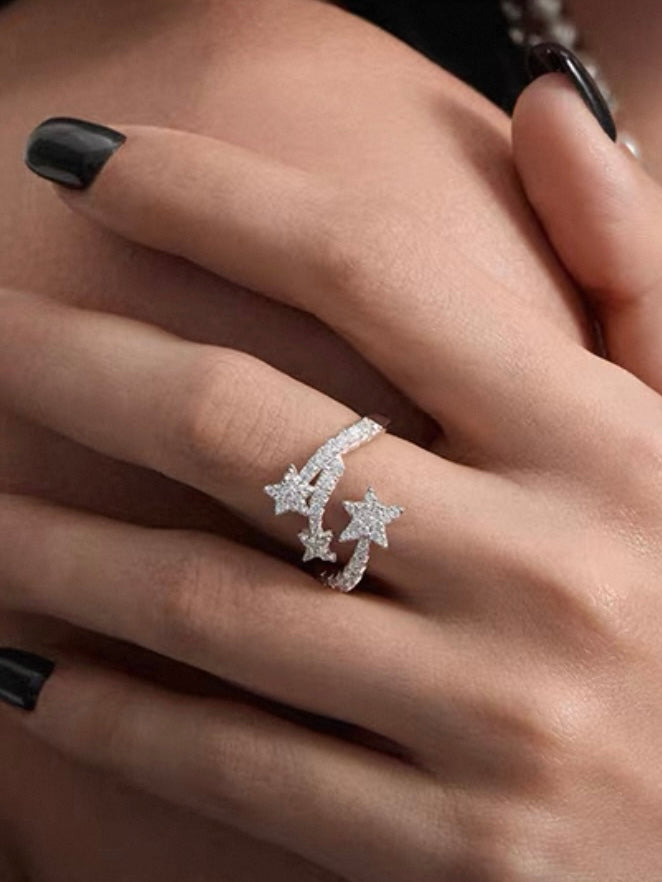 Lab Grown Diamonds Shooting Star Ring – 18K White Gold 0.45ct