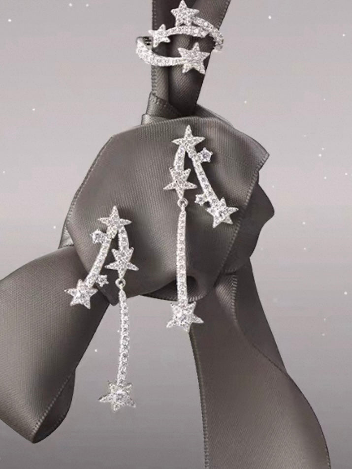 Lab Grown Diamonds Shooting Star Drop Earrings – Palladium 1.0ct