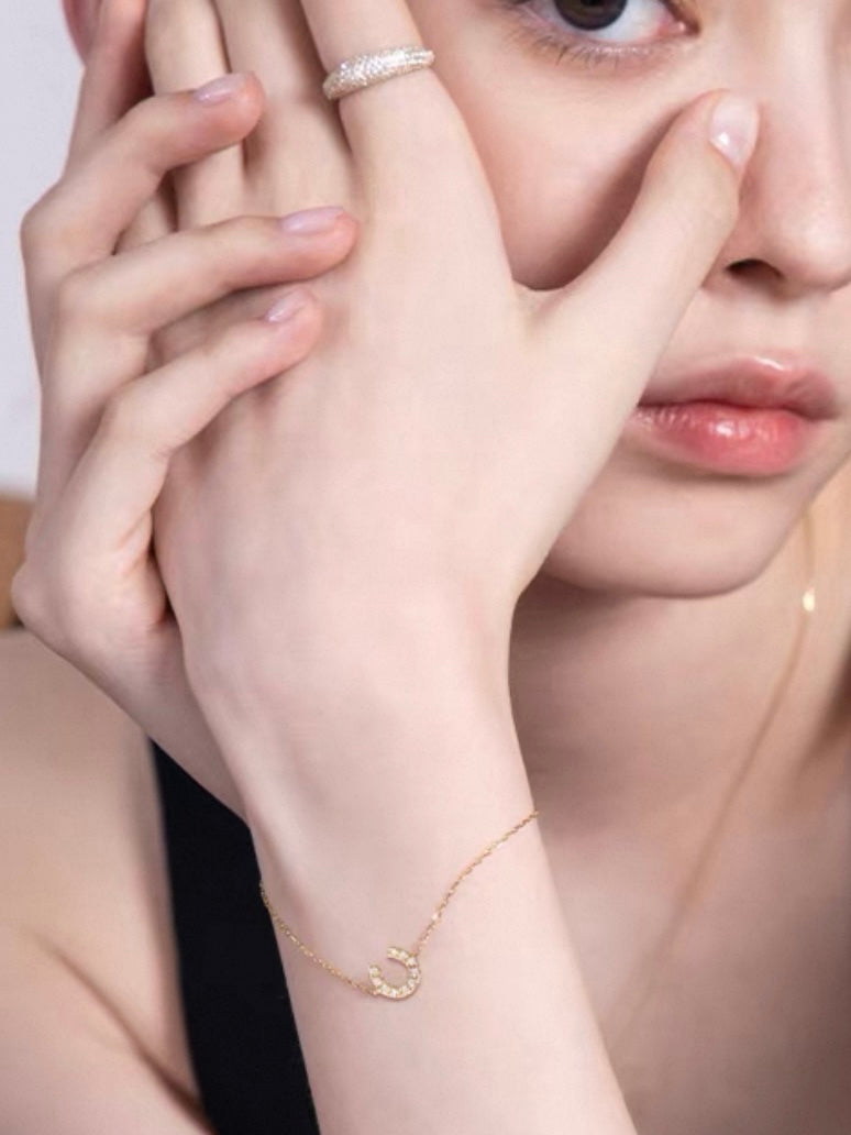 Lab Grown Diamonds Starry Moon Bracelet - 18K Gold 0.3ct