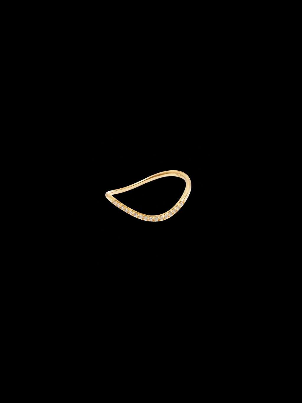 Lab Grown Diamonds Wave Curve Ring – 18K Gold 0.15ct