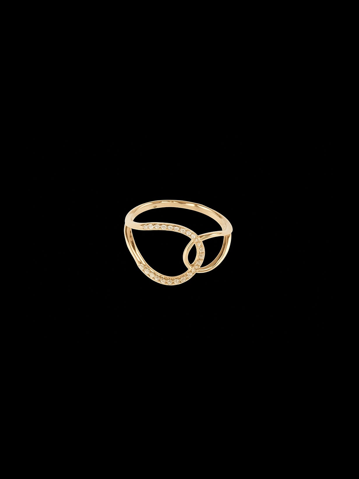 Lab Grown Diamonds Interlocking Loop Ring – 18K Gold 0.28ct