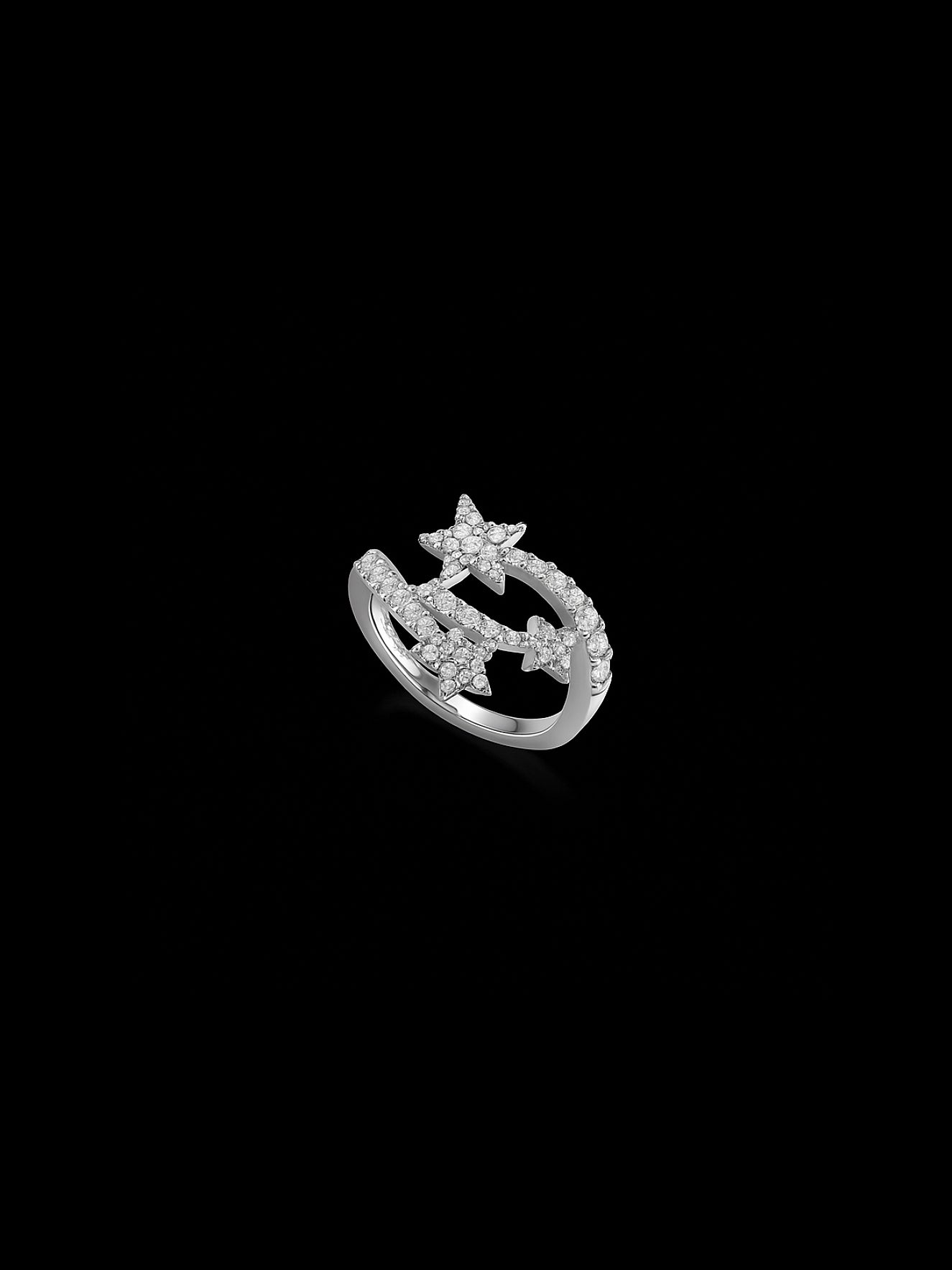 Lab Grown Diamonds Shooting Star Ring – 18K White Gold 0.45ct