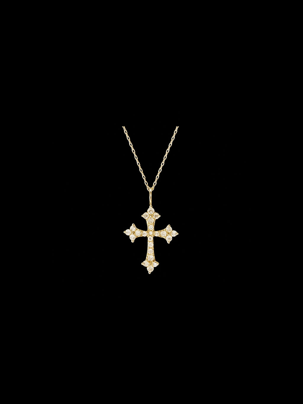 Lab Grown Diamonds Cross Pendant Necklace – 18K Gold 0.6ct
