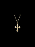 Lab Grown Diamonds Cross Pendant Necklace – 18K Gold 0.6ct