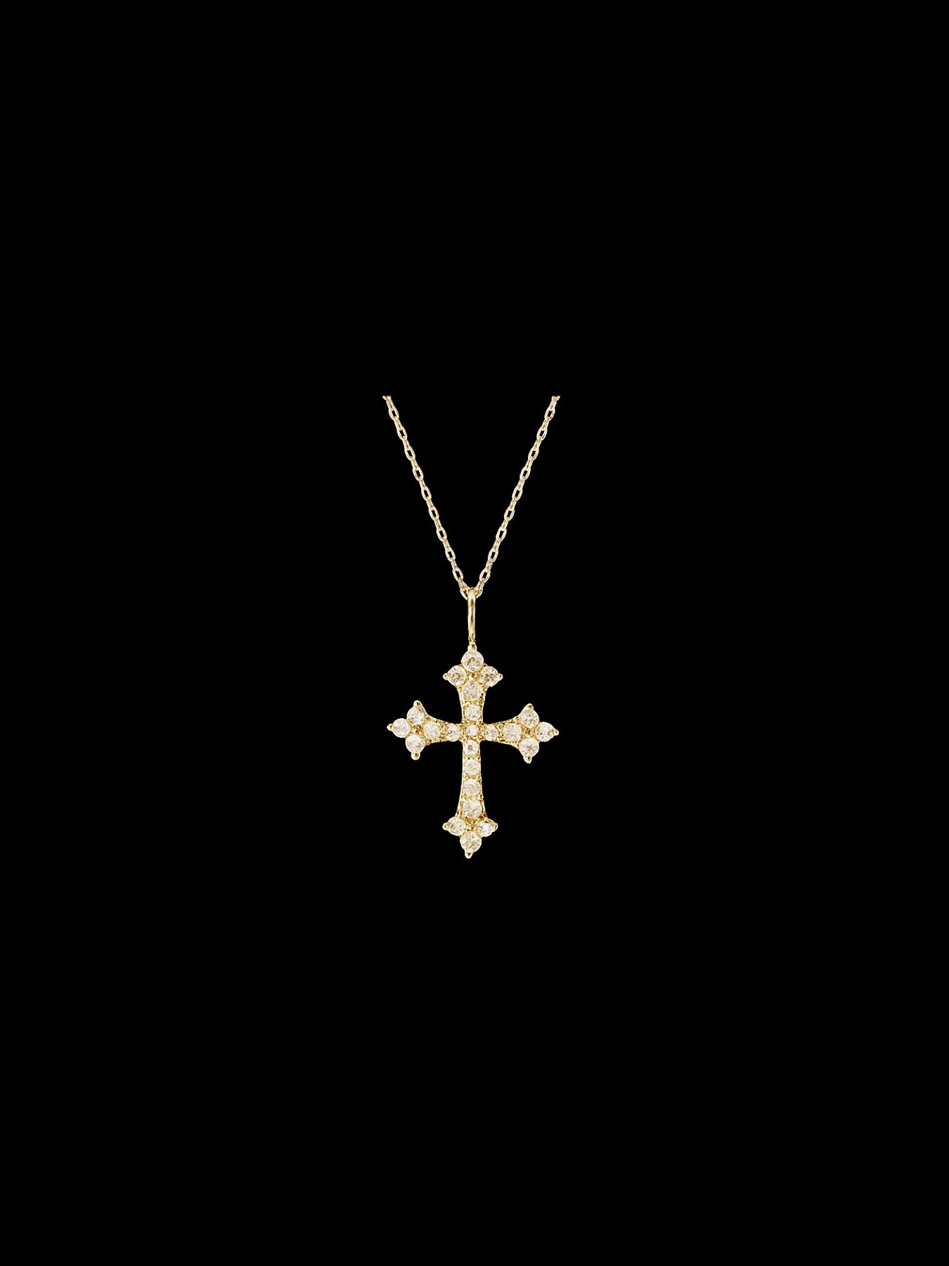 Lab Grown Diamonds Cross Pendant Necklace – 18K Gold 0.6ct