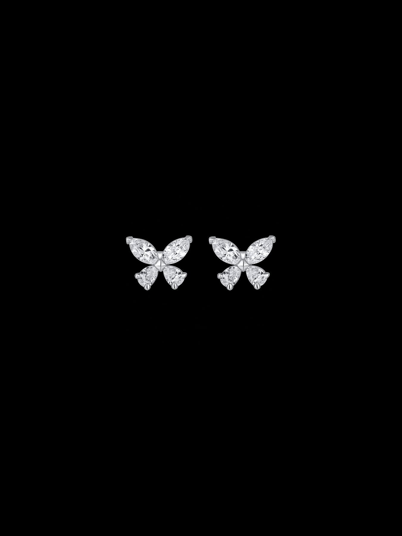 Lab Grown Marquise Diamond Butterfly Earrings – 1.6ct Total – PT950 Platinum – VS1 Clarity