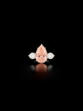 Lab Grown Pink Pear-Cut Diamond Ring – 6.2ct Total – 18K White Gold – VS1 Clarity